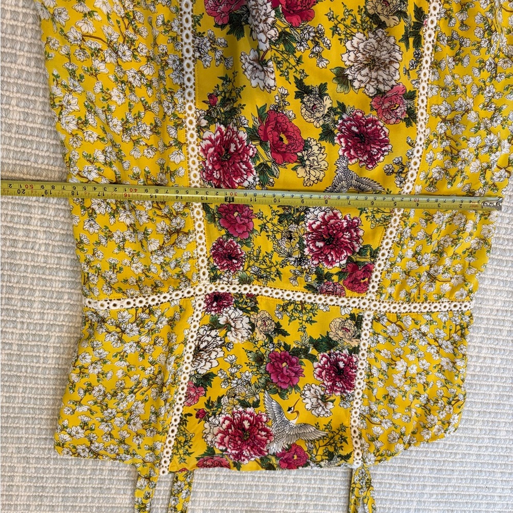 Anthropologie maxi dress Farm Rio size L yellow floral Cantonal maxi sold out - Picture 13 of 16